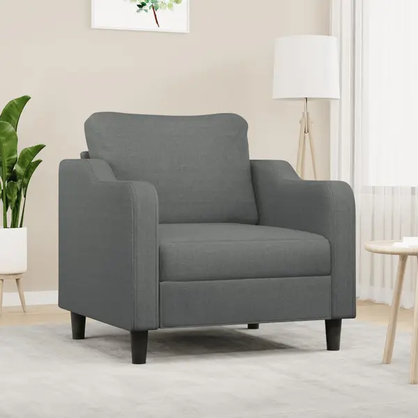 Gossi fotoliu canapea, gri inchis, 60 cm, material textil