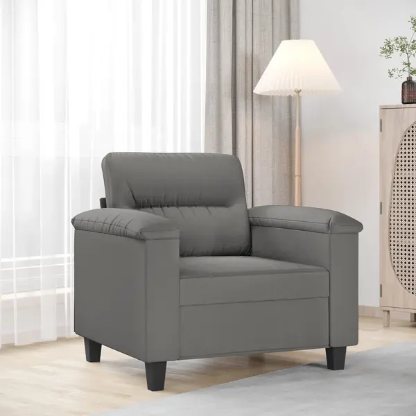 Gossi fotoliu canapea, gri inchis, 60 cm, textil microfibra