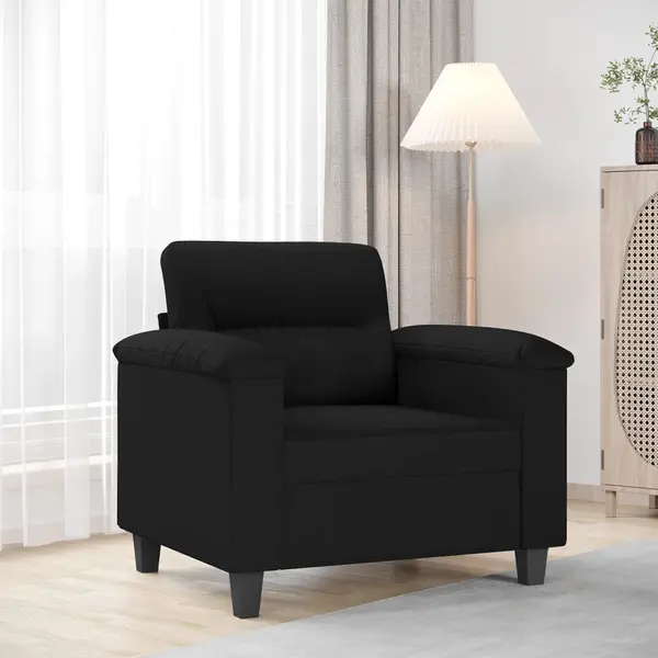 Gossi fotoliu canapea, negru, 60 cm, textil microfibra
