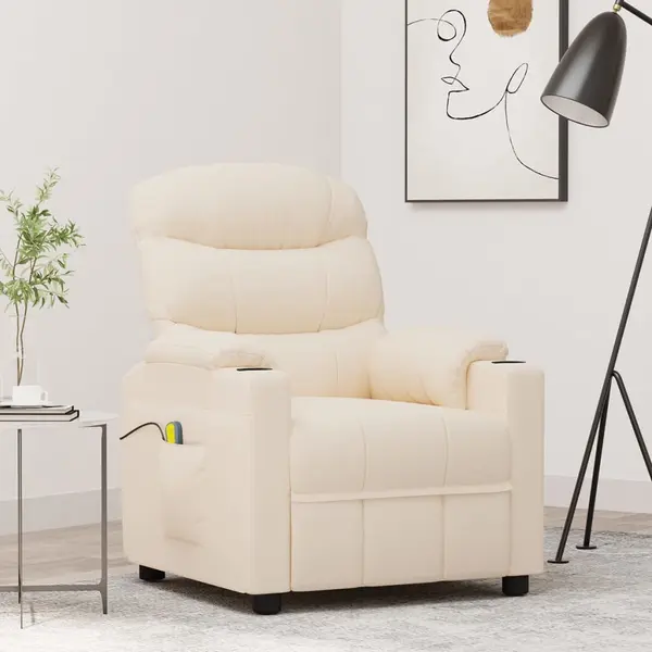 Gossi fotoliu de masaj, crem, material textil