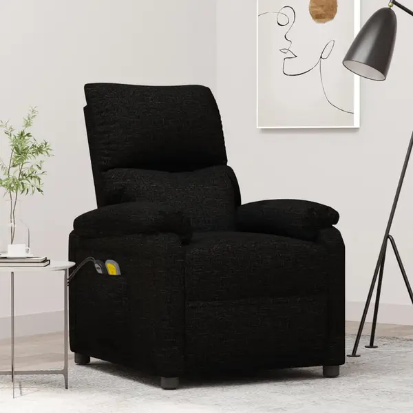 Gossi fotoliu de masaj electric rabatabil, negru, textil