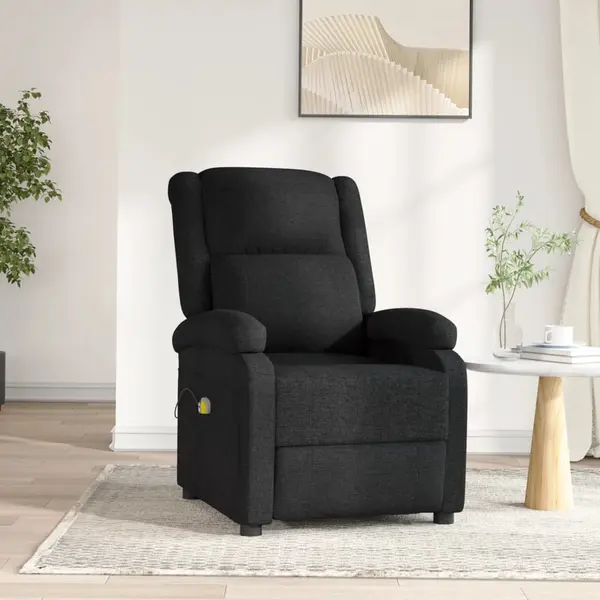 Gossi fotoliu de masaj electric rabatabil, negru, textil