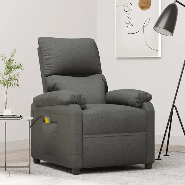 Gossi fotoliu de masaj, gri inchis, material textil