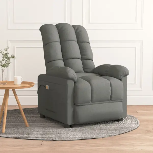 Gossi fotoliu de masaj, gri inchis, material textil
