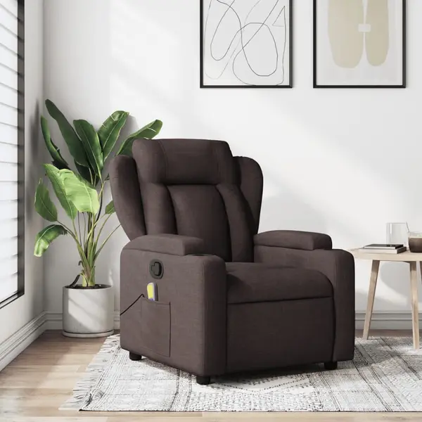 Gossi fotoliu de masaj rabatabil, maro inchis, material textil