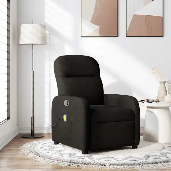 Gossi fotoliu de masaj rabatabil, negru, material textil