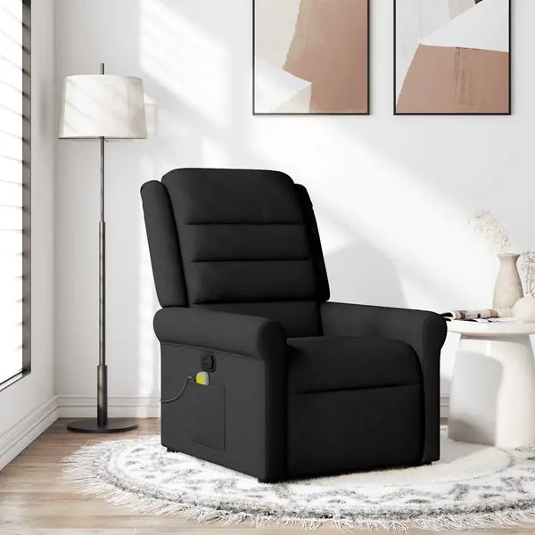 Gossi fotoliu de masaj rabatabil, negru, material textil
