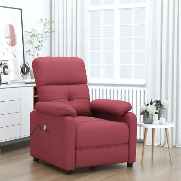 Gossi fotoliu de masaj, rosu vin, material textil