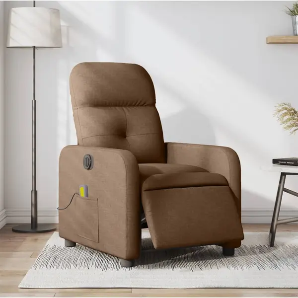 Gossi fotoliu electric de masaj rabatabil, maro, textil