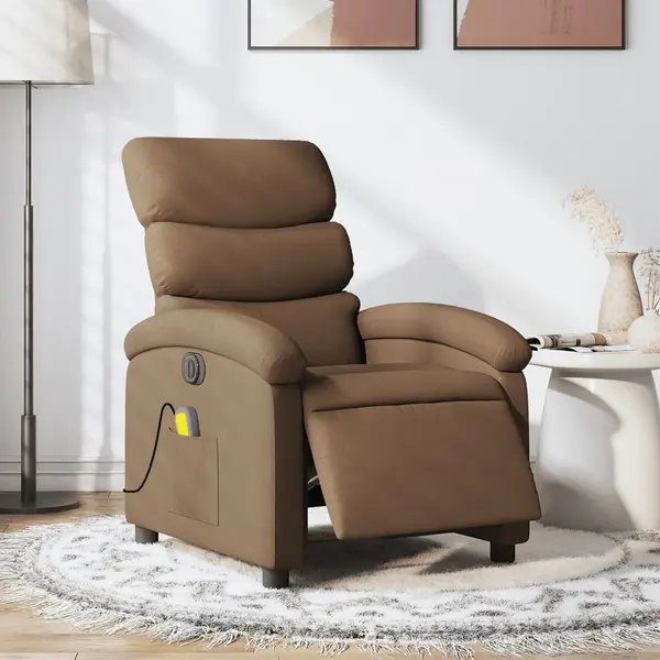 Gossi fotoliu electric de masaj rabatabil, maro, textil