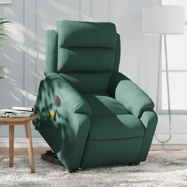 Gossi fotoliu electric masaj rabatabil/ridicare verde inchis catifea