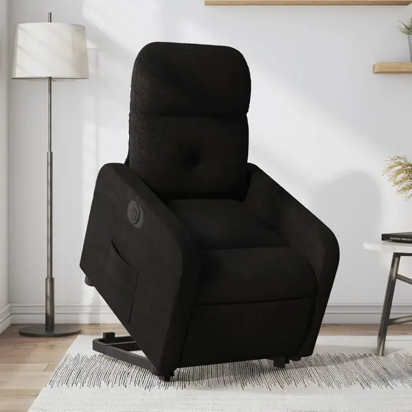 Gossi fotoliu electric rabatabil cu ridicare, negru, textil