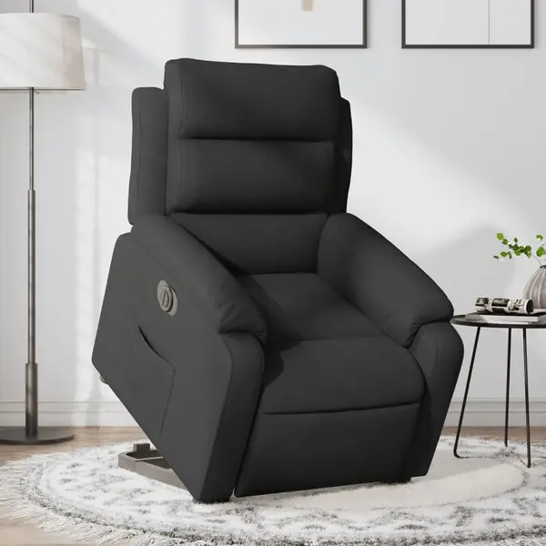 Gossi fotoliu electric rabatabil cu ridicare, negru, textil