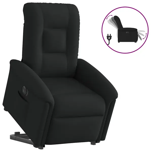 Gossi fotoliu electric rabatabil cu ridicare, negru, textil