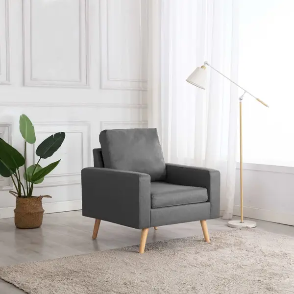 Gossi fotoliu, gri deschis, material textil