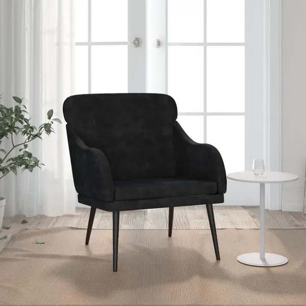 Gossi fotoliu, negru, 63x76x80 cm, catifea
