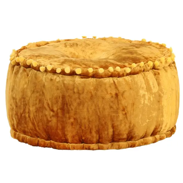 Gossi fotoliu puf rotund, mustar, 40 x 20 cm, catifea