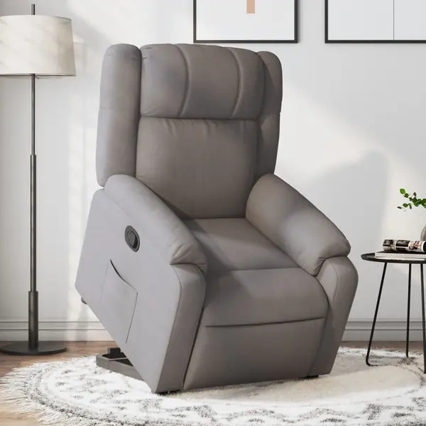 Gossi fotoliu rabatabil cu ridicare pe verticala, gri taupe, textil