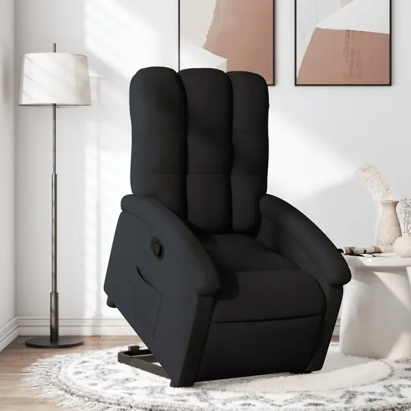 Gossi fotoliu rabatabil cu ridicare pe verticala, negru, textil