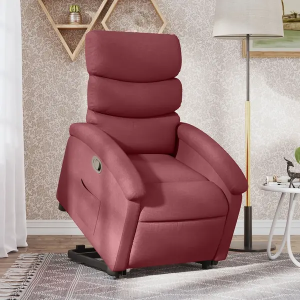 Gossi fotoliu rabatabil cu ridicare, rosu vin, material textil