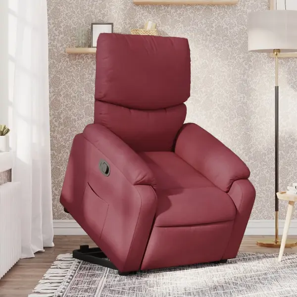 Gossi fotoliu rabatabil cu ridicare, rosu vin, material textil
