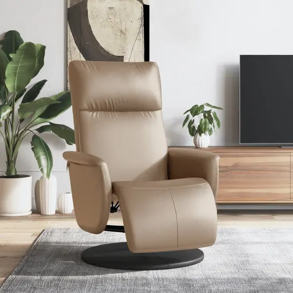 Gossi fotoliu rabatabil cu suport picioare cappuccino piele ecologica