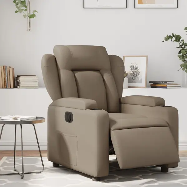 Gossi fotoliu rabatabil electric, cappuccino, piele ecologica