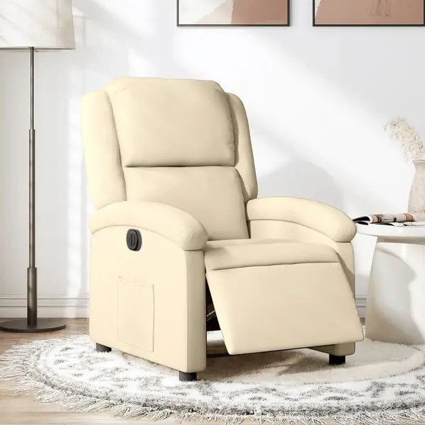 Gossi fotoliu rabatabil electric, crem, material textil