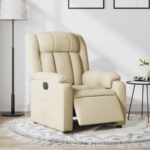 Gossi fotoliu rabatabil electric, crem, material textil
