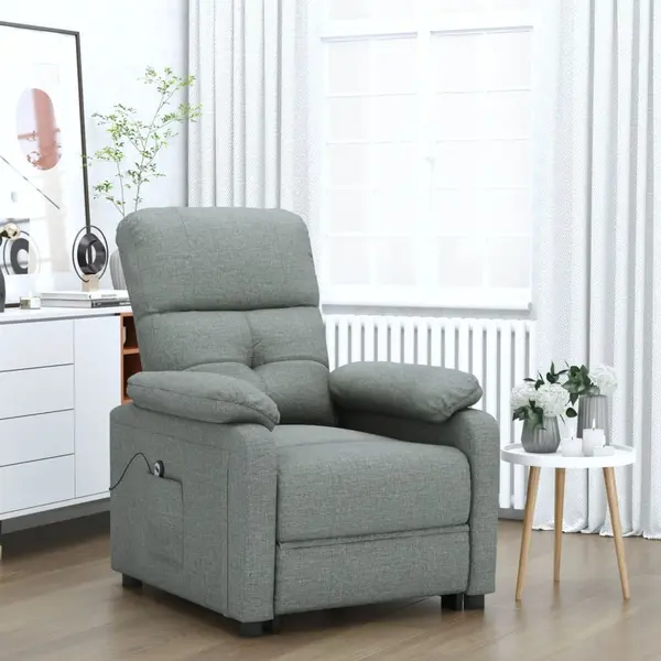 Gossi fotoliu rabatabil electric, gri inchis, material textil