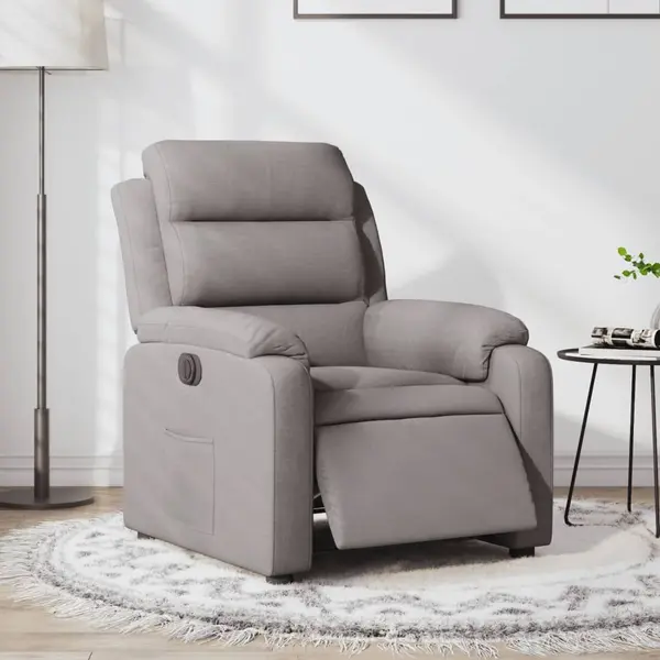 Gossi fotoliu rabatabil electric, gri taupe, material textil