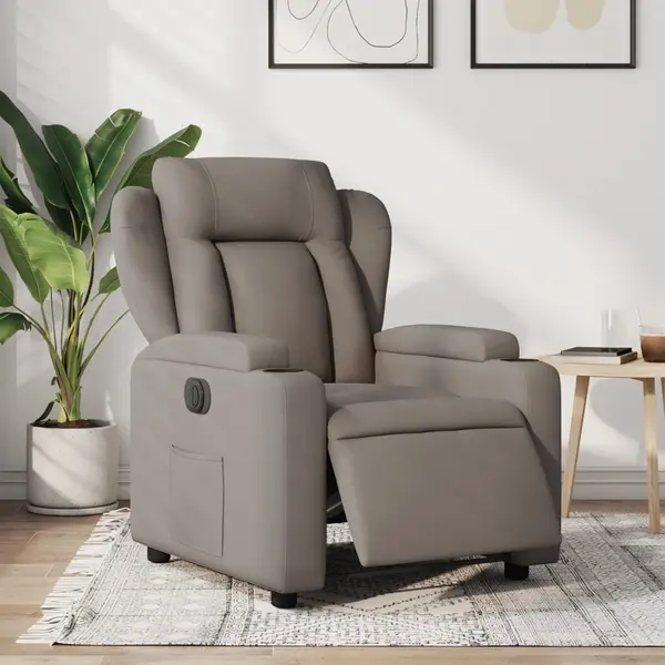 Gossi fotoliu rabatabil electric, gri taupe, material textil