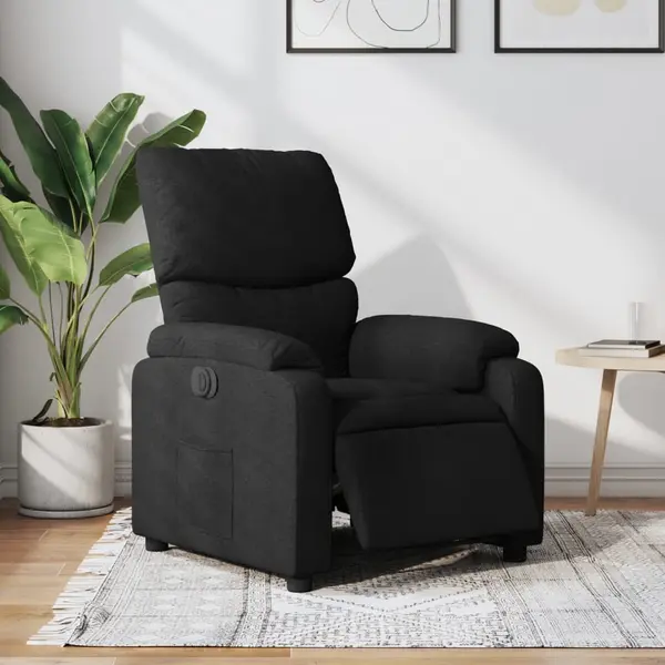Gossi fotoliu rabatabil electric, negru, material textil