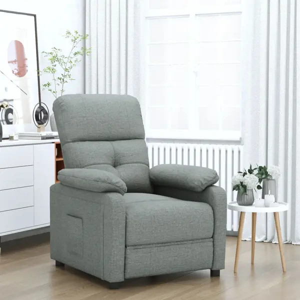 Gossi fotoliu rabatabil, gri inchis, material textil