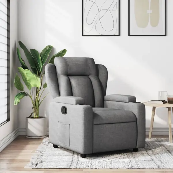 Gossi fotoliu rabatabil, gri inchis, material textil