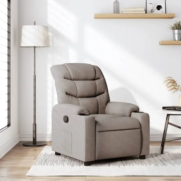Gossi fotoliu rabatabil, gri taupe, material textil
