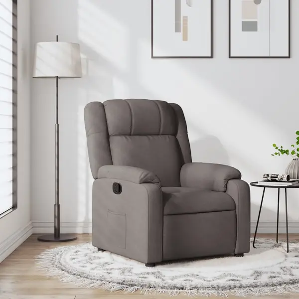Gossi fotoliu rabatabil, gri taupe, material textil