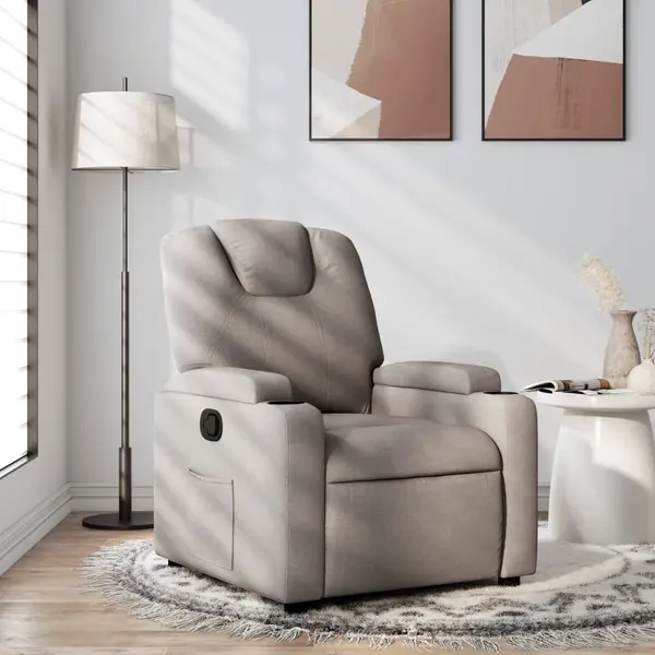 Gossi fotoliu rabatabil, gri taupe, material textil