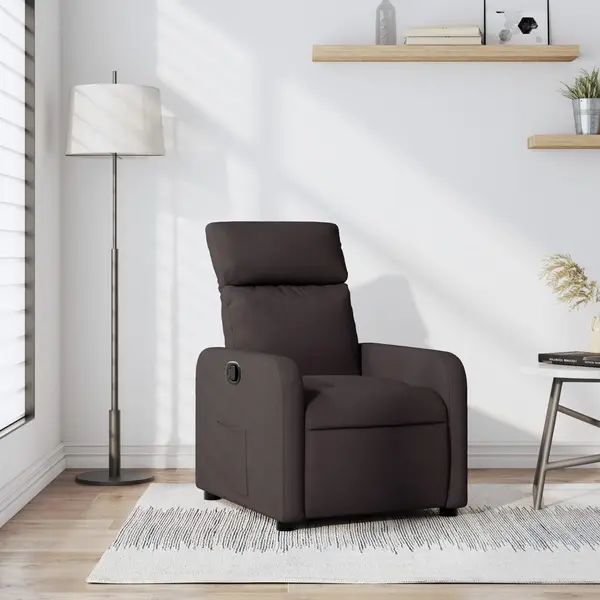 Gossi fotoliu rabatabil, maro inchis, material textil