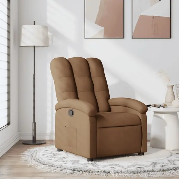 Gossi fotoliu rabatabil, maro, material textil