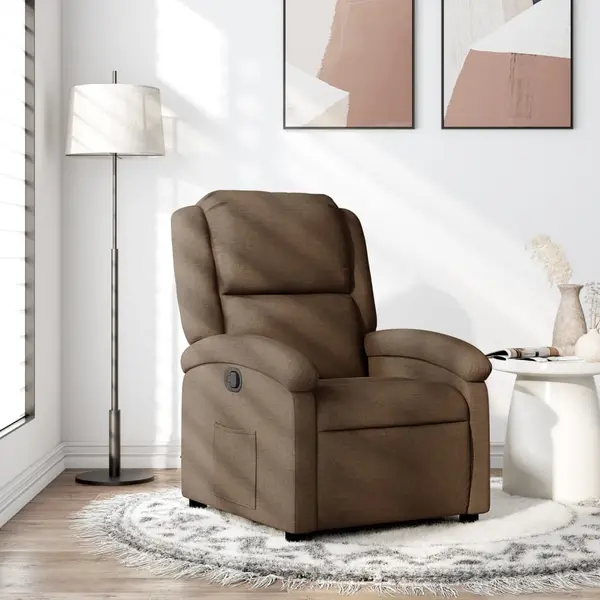 Gossi fotoliu rabatabil, maro, material textil