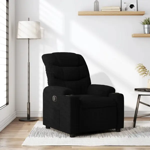 Gossi fotoliu rabatabil, negru, material textil