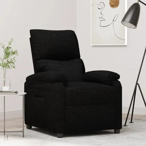Gossi fotoliu rabatabil, negru, material textil