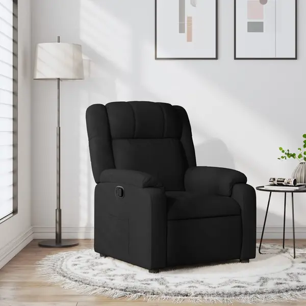 Gossi fotoliu rabatabil, negru, material textil
