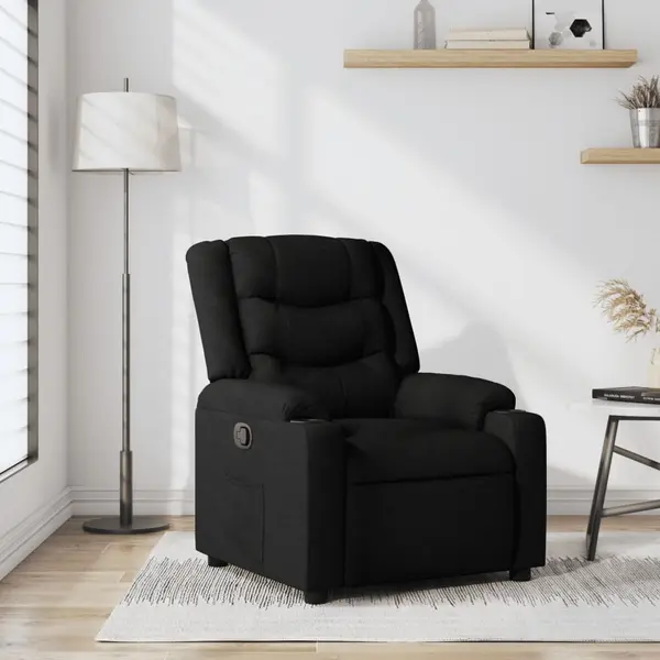 Gossi fotoliu rabatabil, negru, material textil