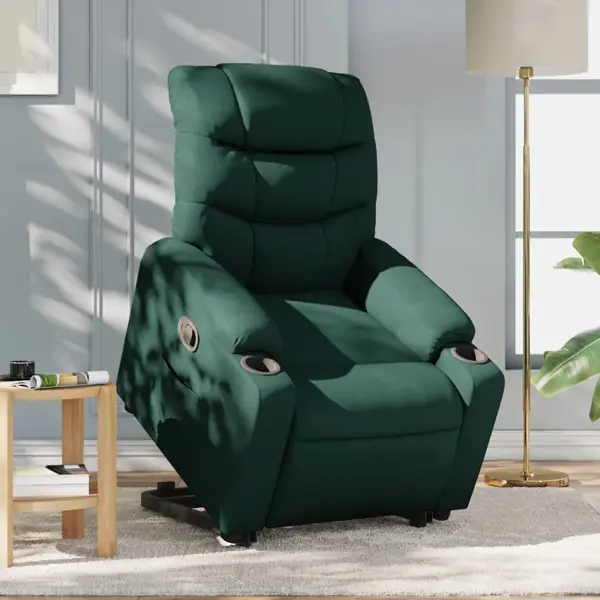 Gossi fotoliu rabatabil ridicare pe verticala, verde inchis, textil