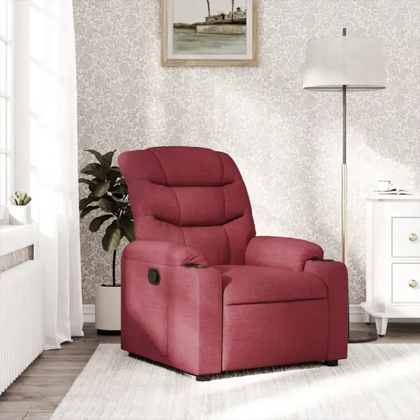 Gossi fotoliu rabatabil, rosu vin, material textil