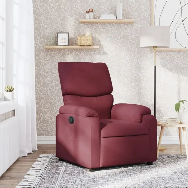 Gossi fotoliu rabatabil, rosu vin, material textil