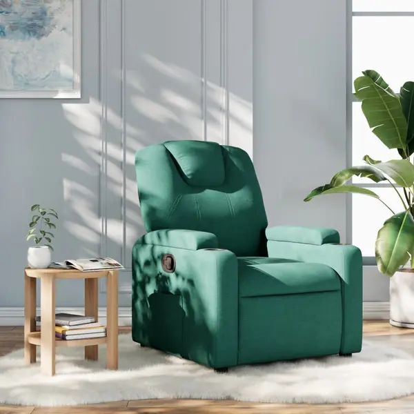 Gossi fotoliu rabatabil, verde inchis, material textil