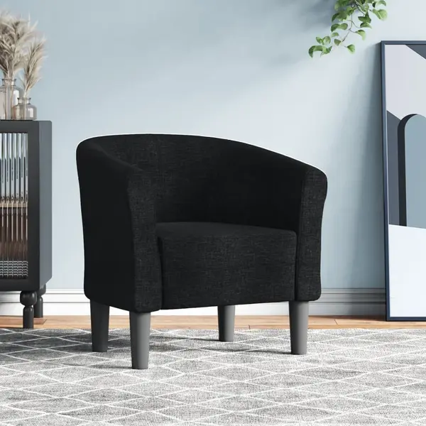 Gossi fotoliu tip cuva, negru, material textil